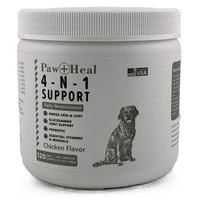 Paw & Heal - 4-N-1 Support Daily Multivitamin - 120 Soft Chews - Chicken